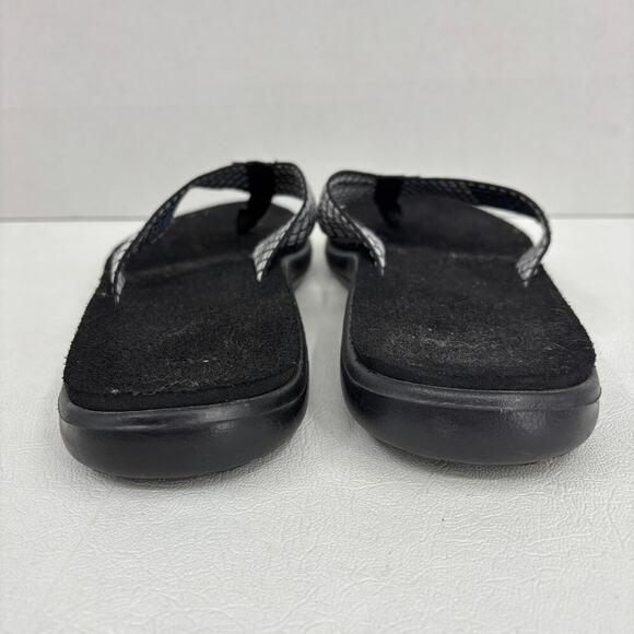 Teva Voya Flip Flop Sandals Womens Size 9 Black White Geometric Thong Toe Post - Picture 7 of 8